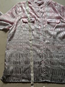Loose Tranceparent Shaded Elegant Patterned Shirt