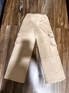 Unisex Beige Cargo Trouser