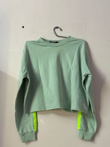 Mint Green Cropped Sweatshirt