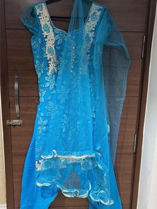 Blue Embroidered Kurta Set
