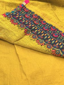 Vibrant Yellow Kurta with Embroidered Details