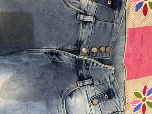 High Waisted Blue Denim Jeans
