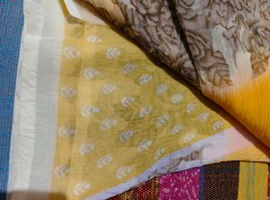 Beautiful Yellow Saree with Floral Print