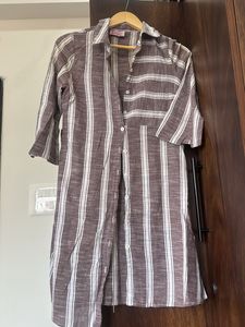 Striped Brown Shirt Top