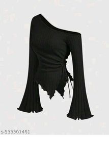 Chic One-Shoulder Black Top