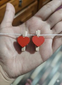 VALENTINE'S SPCL♥️Wooden Heart Clips