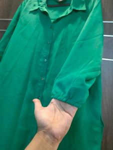 Chic Green Shirt Dress