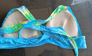 Aqua Blue Swimwear Lightly Padded Bra.