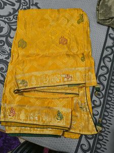 Beautiful Yellow Silk Saree