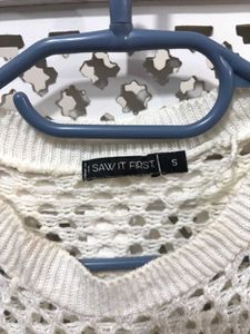 💝Cream Crochet Knit Sweater G