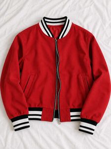 Red  Velvet Bomber Jacket