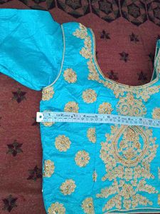 Beautifully Embroidered Teal Blouse