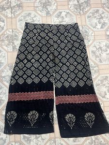 Stylish Black Palazzos with Unique Print