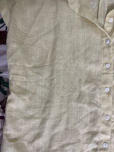 Stylish Yellow Linen Blend Shirt