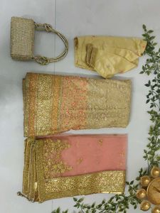 Elegant Gold Sequined Lehenga Choli Set