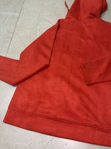 Orange Double Breasted Hoodie Jacket