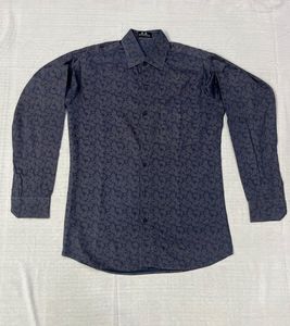 Stylish Men's Blue Paisley Print Shirt