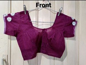 Purple Net Saree With Blouse