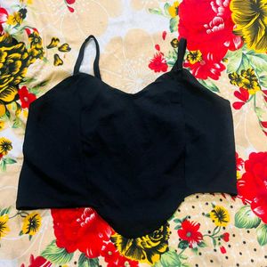 Black Corset Style Crop Top