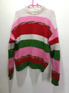 Multi Colour Hand Knitted Sweater