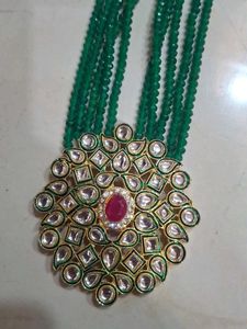 Emerald Green Beaded Necklace Set