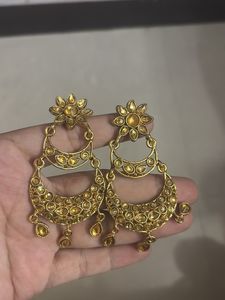 Stunning Ethnic Gold Jhumka Earrings
