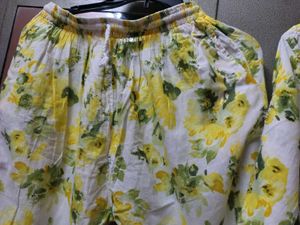 Yellow Floral Kurta pant Set