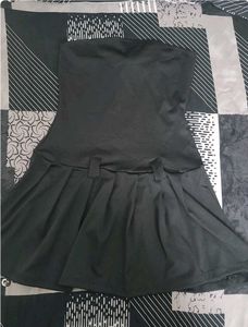 set of Chic White top and black Strapless Dress