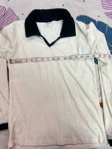 Ribbed Knit Collared Sweater