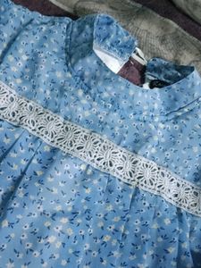 Light Blue Floral Print Top