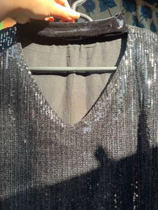 Sparkling Sequin V-Neck Top