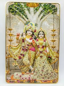 Crystal bubble frame Radha Krishna size 12x18 inch