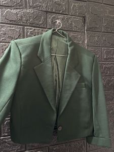 Stylish Green Cropped Blazer