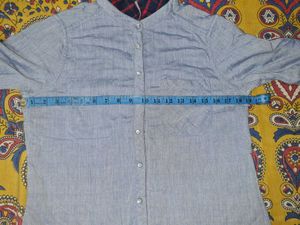 2-in-1 Reversible Cotton Chambray Shirt