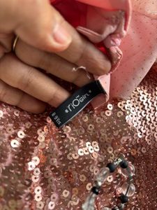 Girld Pink Flowy Sparkly Dress