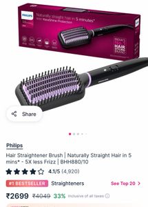Philips Hair Straightener Brush BHH880/10