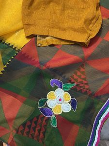 Yellow Ethnic Saree With Blouse