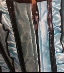 Aqua Blue Satin Corset Top