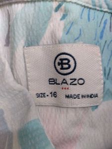 Abstract Print Button-Down Shirt