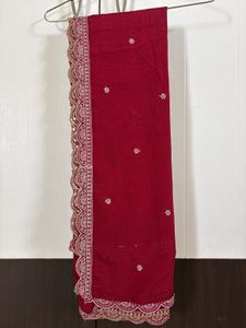 Beautiful Maroon choli set with Embellished Border