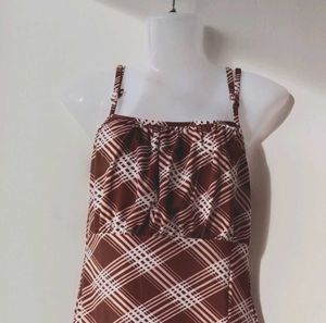 Trendy plaid maxi dress (XL)