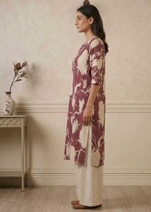Combo of Green &amp; Magenta Floral Print Kurta