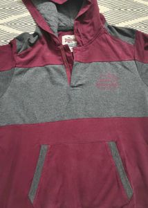 Men's Maroon & Grey Colorblock Jacket