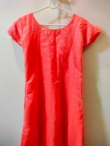 coral Embroidered Kurta set