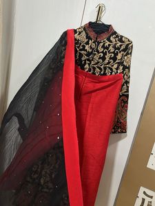 Elegant Black Kurta with Gold Embroidery
