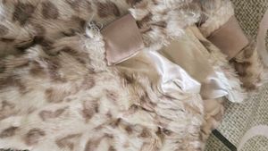Faux Fur Skirt with Bow Detail