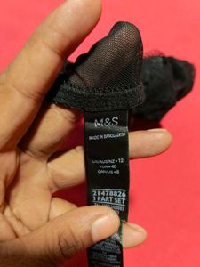 M&amp;S Black Lace Brief Panty