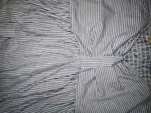 Blue Striped Puff Sleeve Top