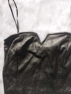 Black Faux Leather Top