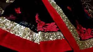 Black Partywear Saree With Sequence Work